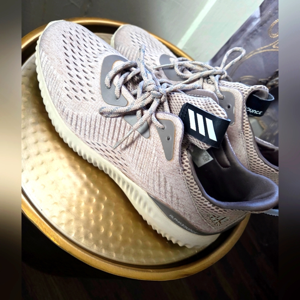 Adidas Alphabounce Gray Athletic Shoes with Breathable Mesh Upper